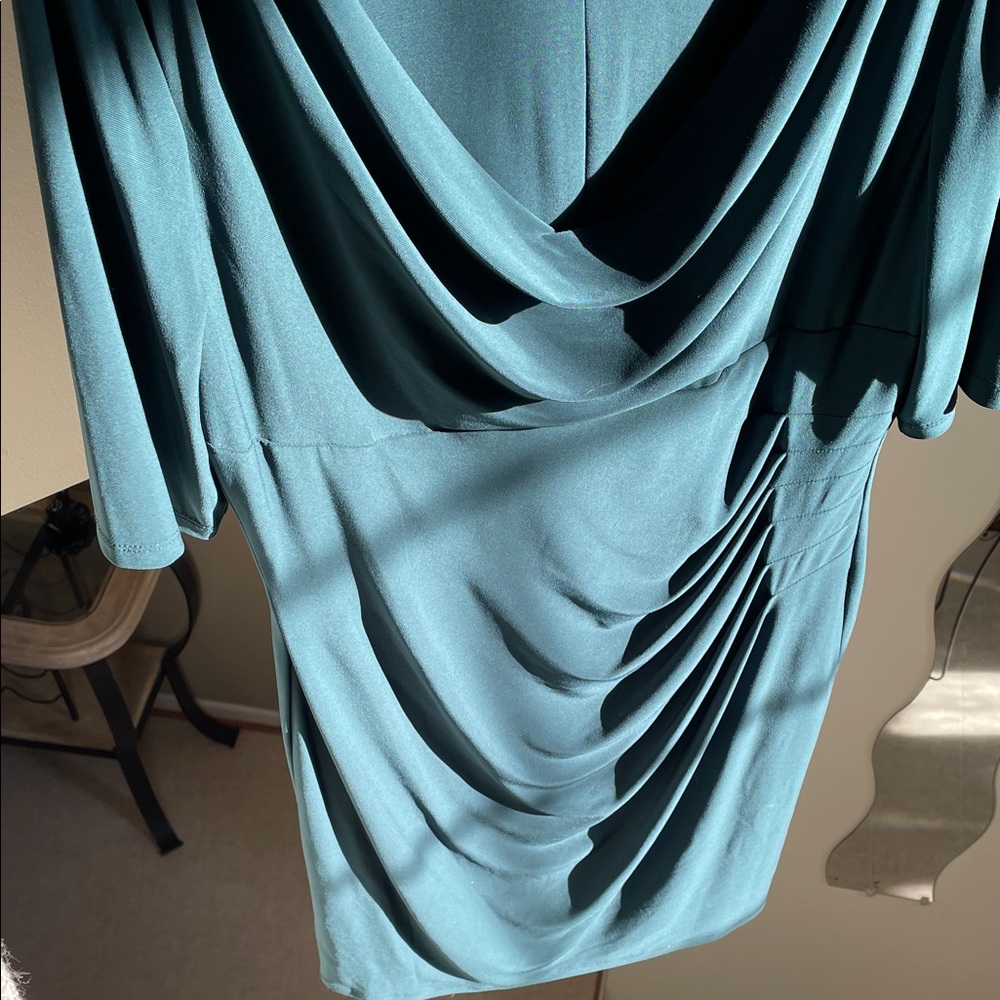 Lauren Ralph Lauren Green Cowl Neck Dress size 16